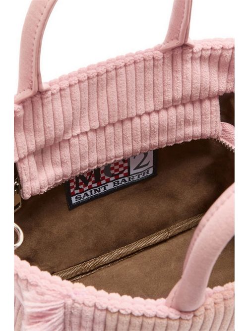 Vanity Mini women's bag in pink corduroy MC2 Saint Barth | VANITY MINI CORDUROY21 EMB